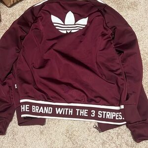 Adidas maroon zip up jacket